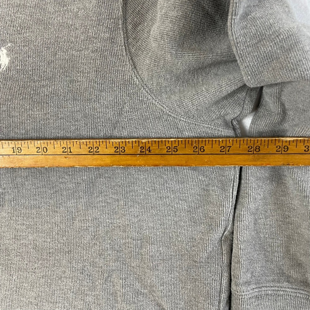 Polo Ralph Lauren Quarter Zip Pullover Mens XXL Gray Cotton Ribbed Knit Sweater - Picture 4 of 6